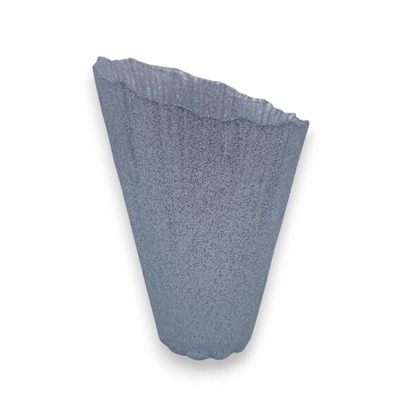 Jammaro Other - Murano Glass Hand Made in Italy Asymmetrical Vase - Grey Glitter